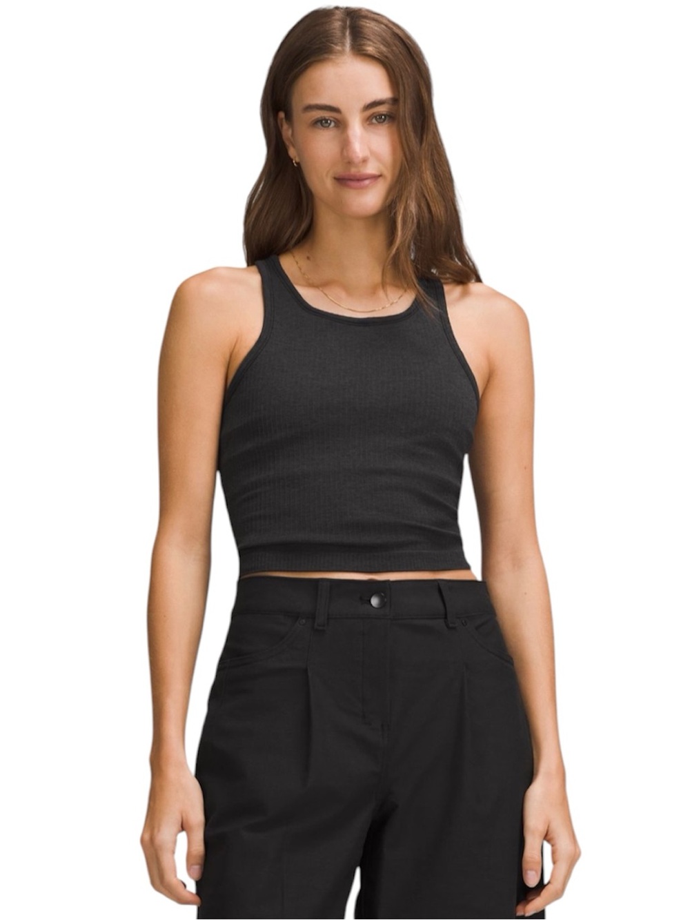 lululemon Ebb To Street Cropped Racerback Tank In Black